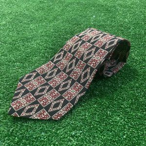 The Metropolitan Museum of Art Geometric Black Silk Art to Wear Y2K Neck Tie